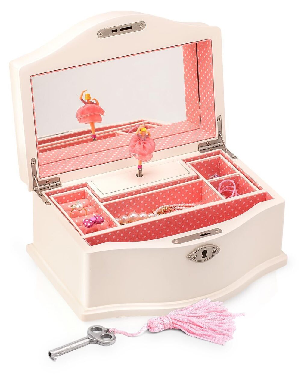 6397 Elle Jewelry Box - Ballerina Jewelry Organizer and Swan Lake Wind-Up